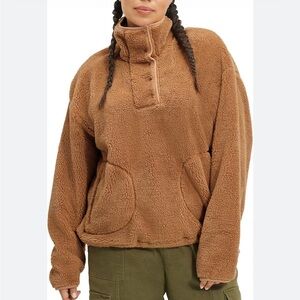 Women’s Ugg Atwell Sherpa Half Snap Coat size M